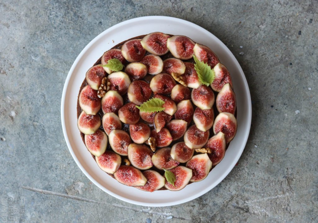 La tarte aux figues, noix et shiso de Yann Couvreur