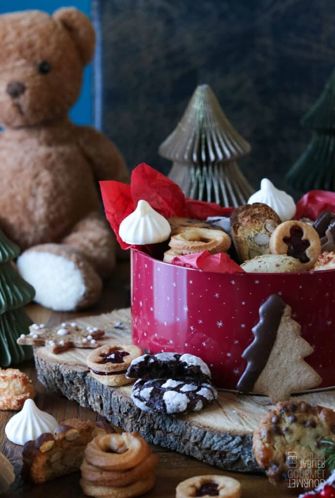 La boite à biscuits de Noël, de face et en gros plan