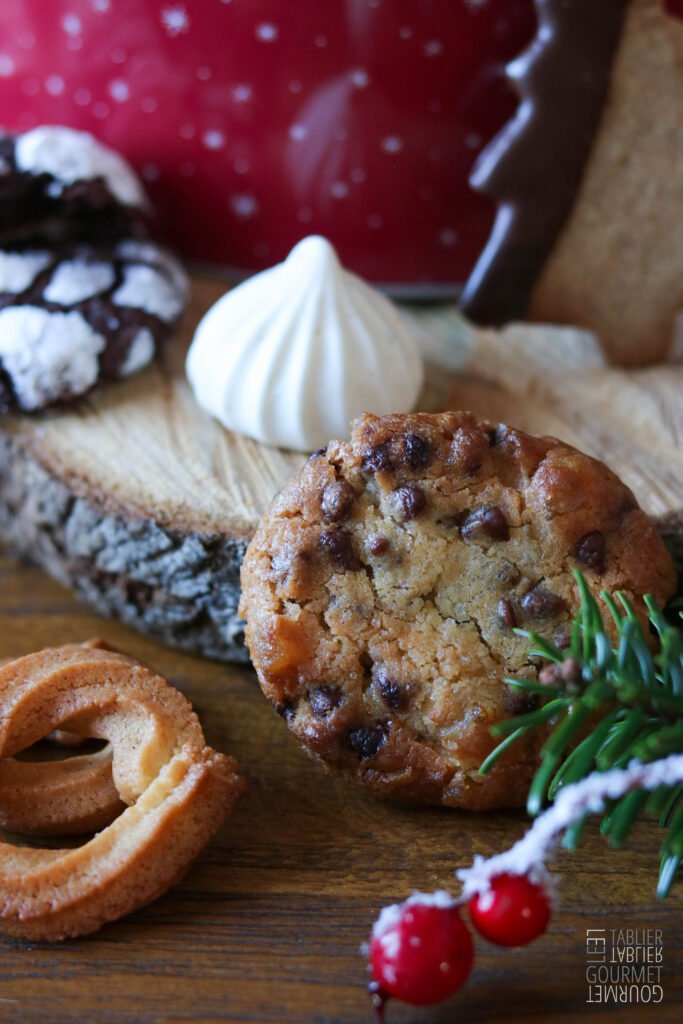 Gros zoom sur les cookies chocolat/orange