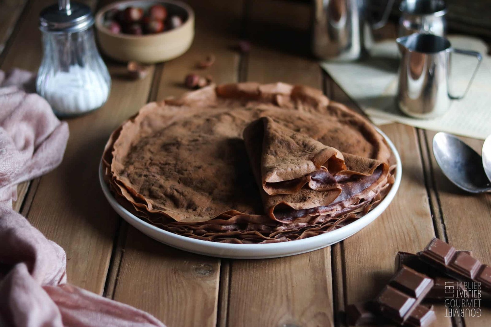 Crêpes au cacao et noisettes pour la chandeleur